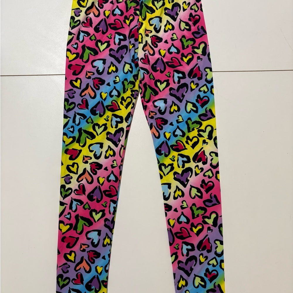 Vibrant Pink and Yellow Leggings with Star Pattern